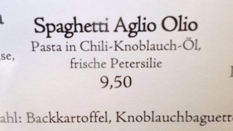 Spaghetti aglio e olio alemanys
